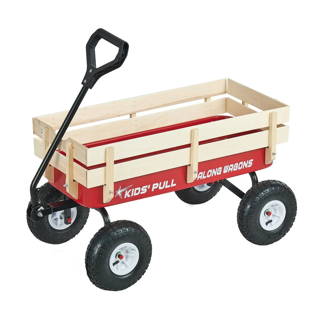 Pull-Along Wagon for Kids – Heavy-Duty Utility Wagon, 330 lb Capacity (Red)
