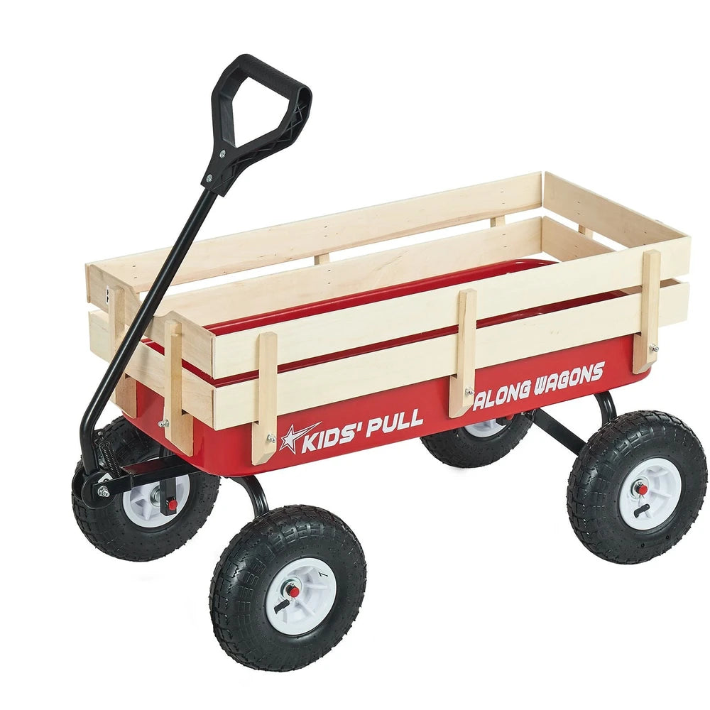 Pull-Along Wagon for Kids – Heavy-Duty Utility Wagon, 330 lb Capacity (Red)