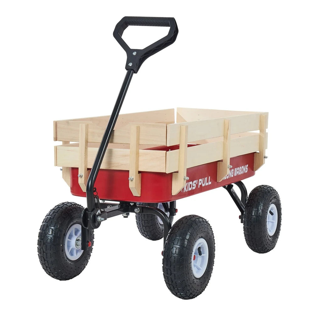 Pull-Along Wagon for Kids – Heavy-Duty Utility Wagon, 330 lb Capacity (Red)