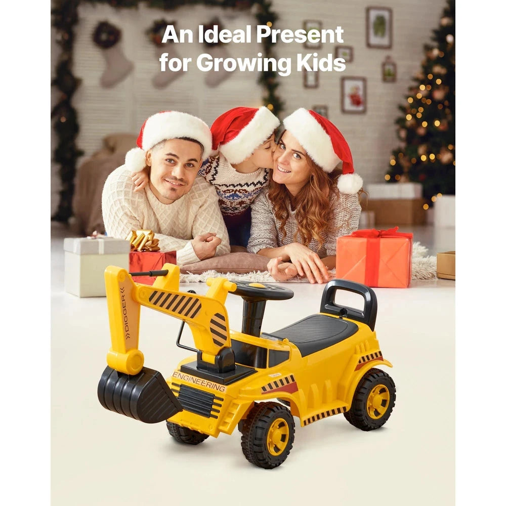 Toddler Ride-On Push Car – Excavator-Themed Ride-On Racer