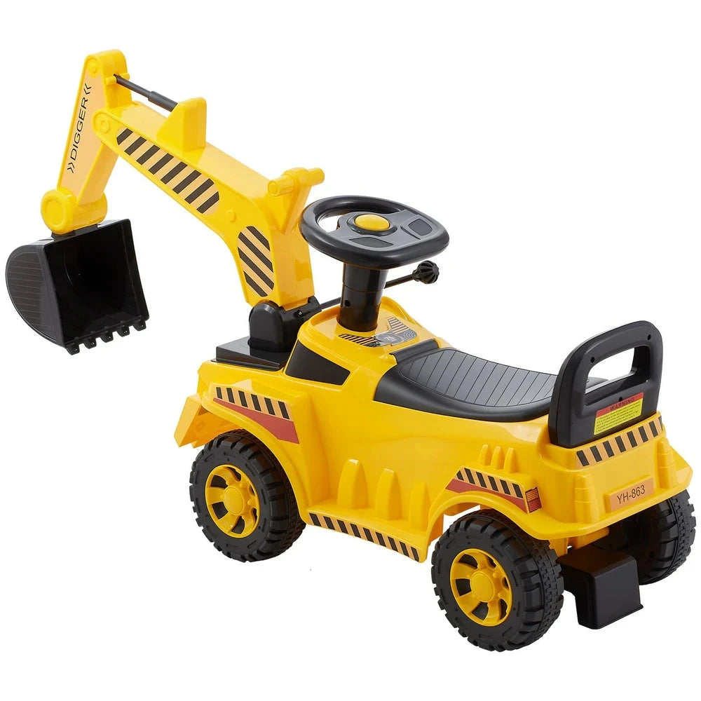 Toddler Ride-On Push Car – Excavator-Themed Ride-On Racer