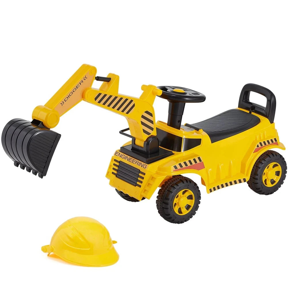 Toddler Ride-On Push Car – Excavator-Themed Ride-On Racer