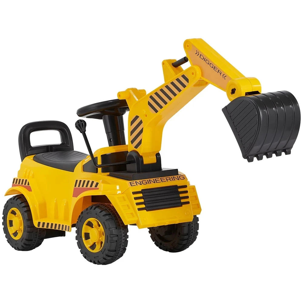 Toddler Ride-On Push Car – Excavator-Themed Ride-On Racer