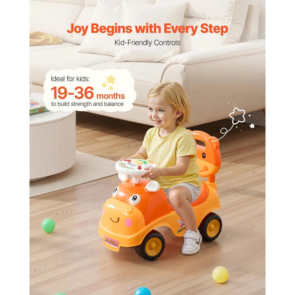 Toddler Ride-On Push Car – Ride-On Racer with Horn & Storage