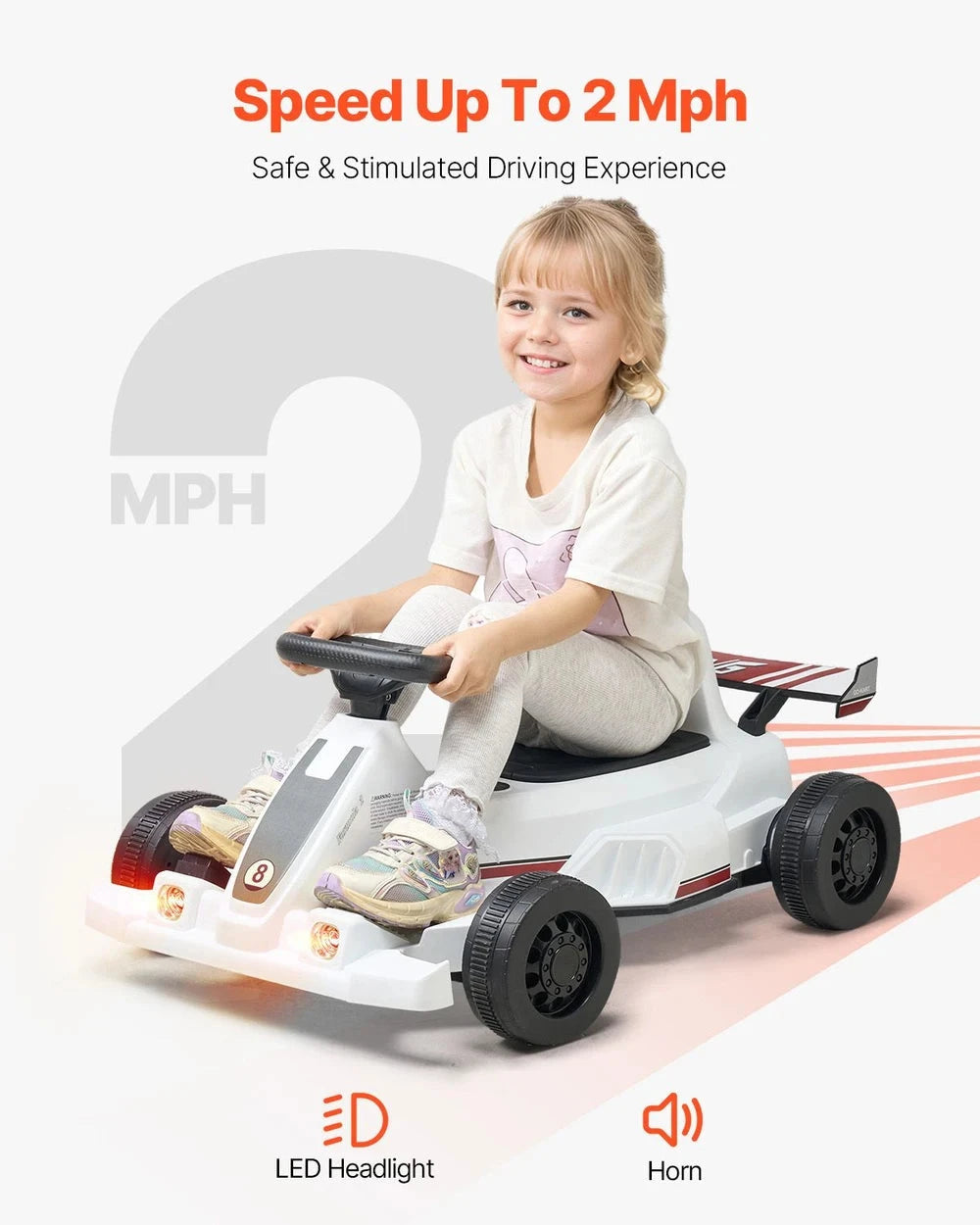 Kids 6V Electric Go Kart – Battery-Powered Ride-On Racer