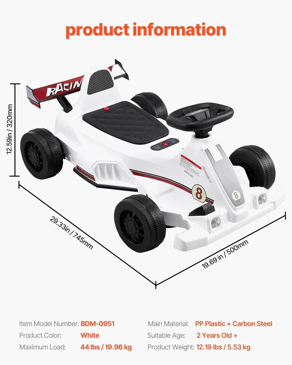 Kids 6V Electric Go Kart – Battery-Powered Ride-On Racer
