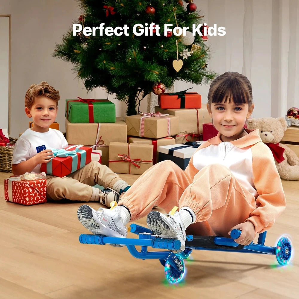 Kids Drifting Scooter – Wiggle Ride-On with LED Wheels (Blue)