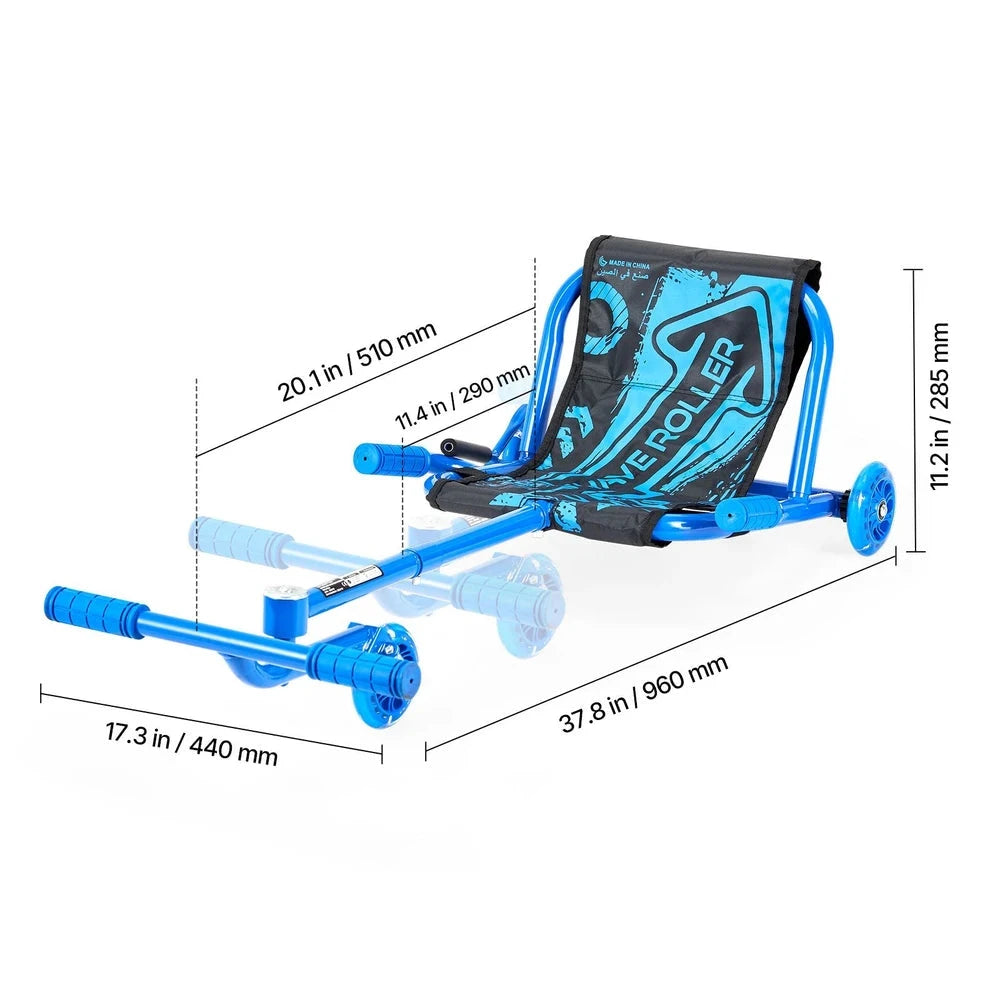 Kids Drifting Scooter – Wiggle Ride-On with LED Wheels (Blue)