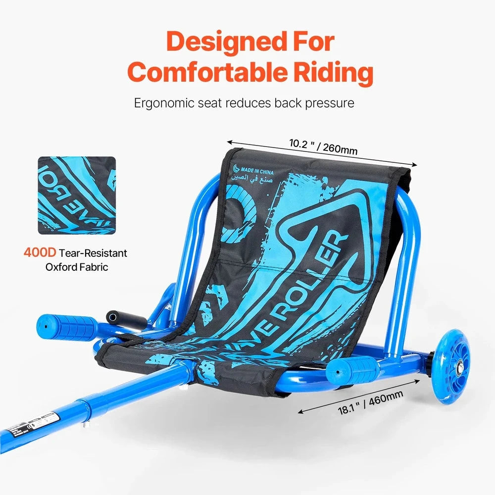 Kids Drifting Scooter – Wiggle Ride-On with LED Wheels (Blue)