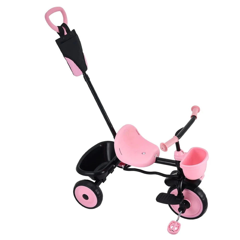 Convertible Toddler Tricycle – Push-Handle Trike with Stroller Mode