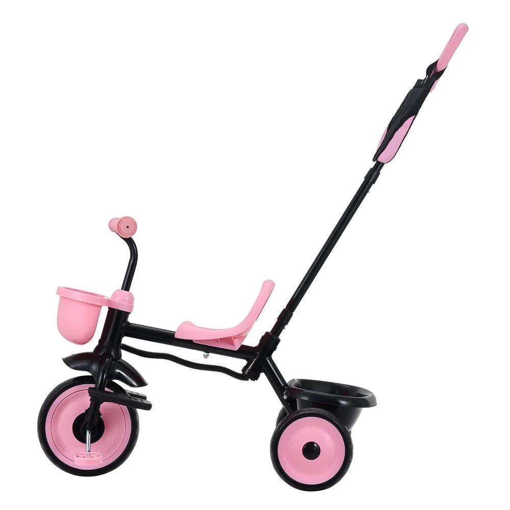 Convertible Toddler Tricycle – Push-Handle Trike with Stroller Mode