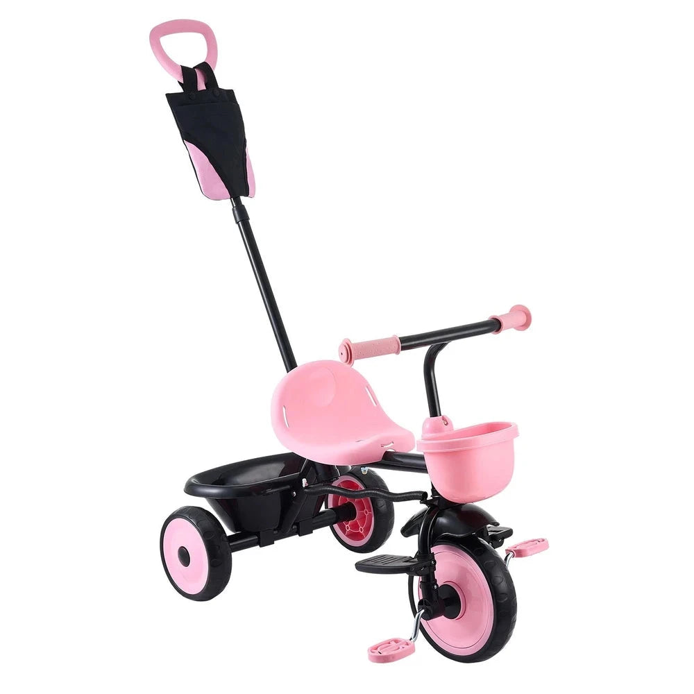 Convertible Toddler Tricycle – Push-Handle Trike with Stroller Mode