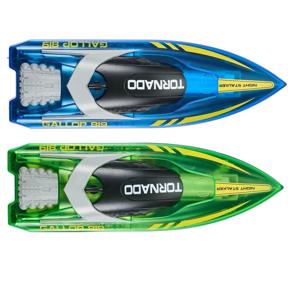 RC Racing Boat Set – Dual-Battery Waterproof Speedboat for Kids (Blue/Green)