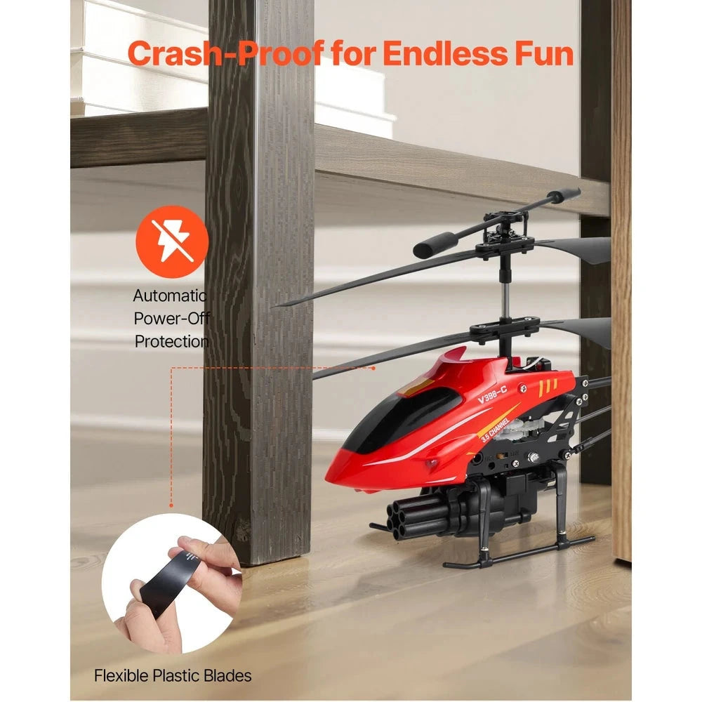 Beginner RC Helicopter – Remote Control Flyer with Shooting Mode (Red)