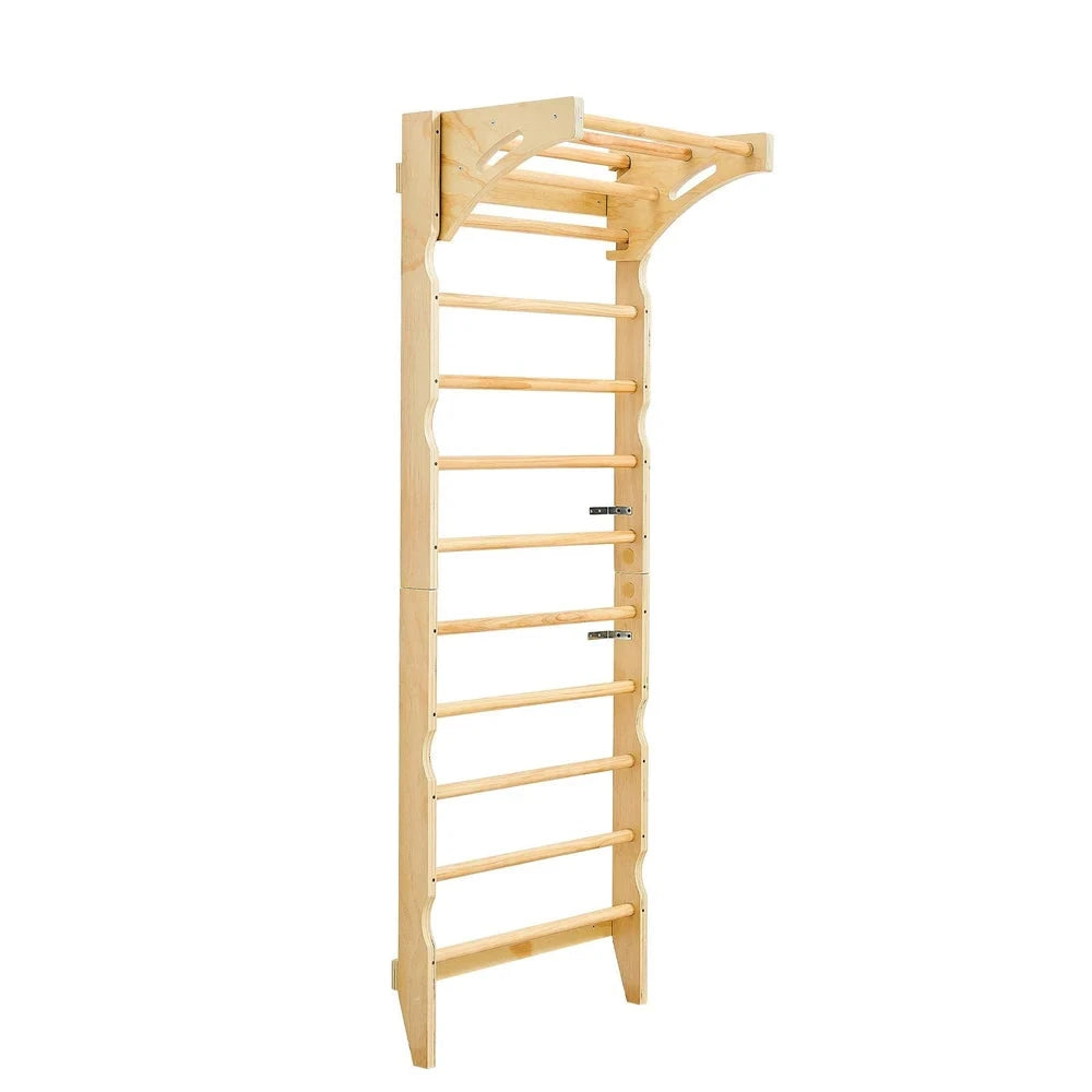 2-in-1 Swedish Ladder Wall Gym – Solid Wood Indoor Climbing Set for Kids