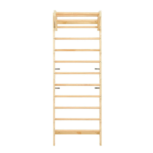2-in-1 Solid Wood Swedish Ladder Wall Gym