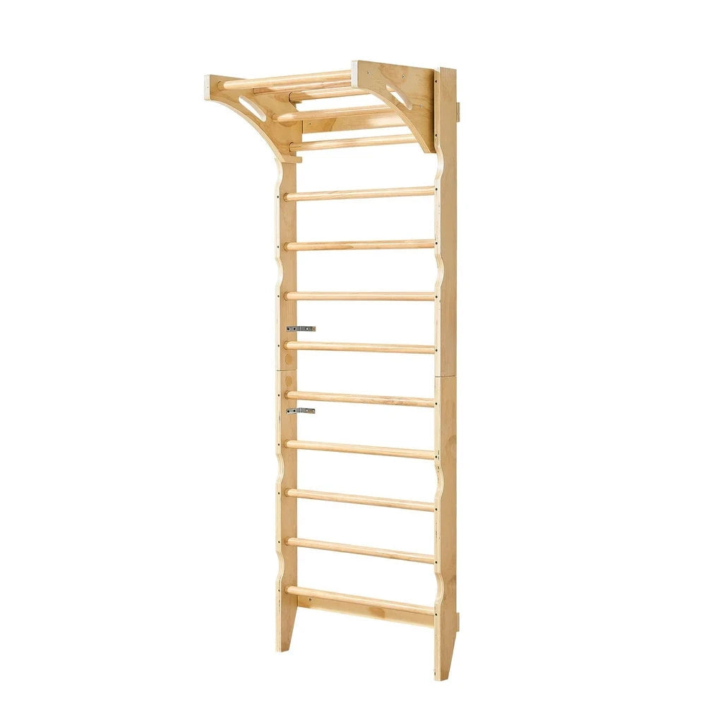 2-in-1 Swedish Ladder Wall Gym – Solid Wood Indoor Climbing Set for Kids