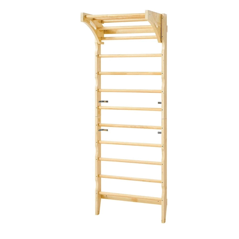 2-in-1 Swedish Ladder Wall Gym – Solid Wood Indoor Climbing Set for Kids