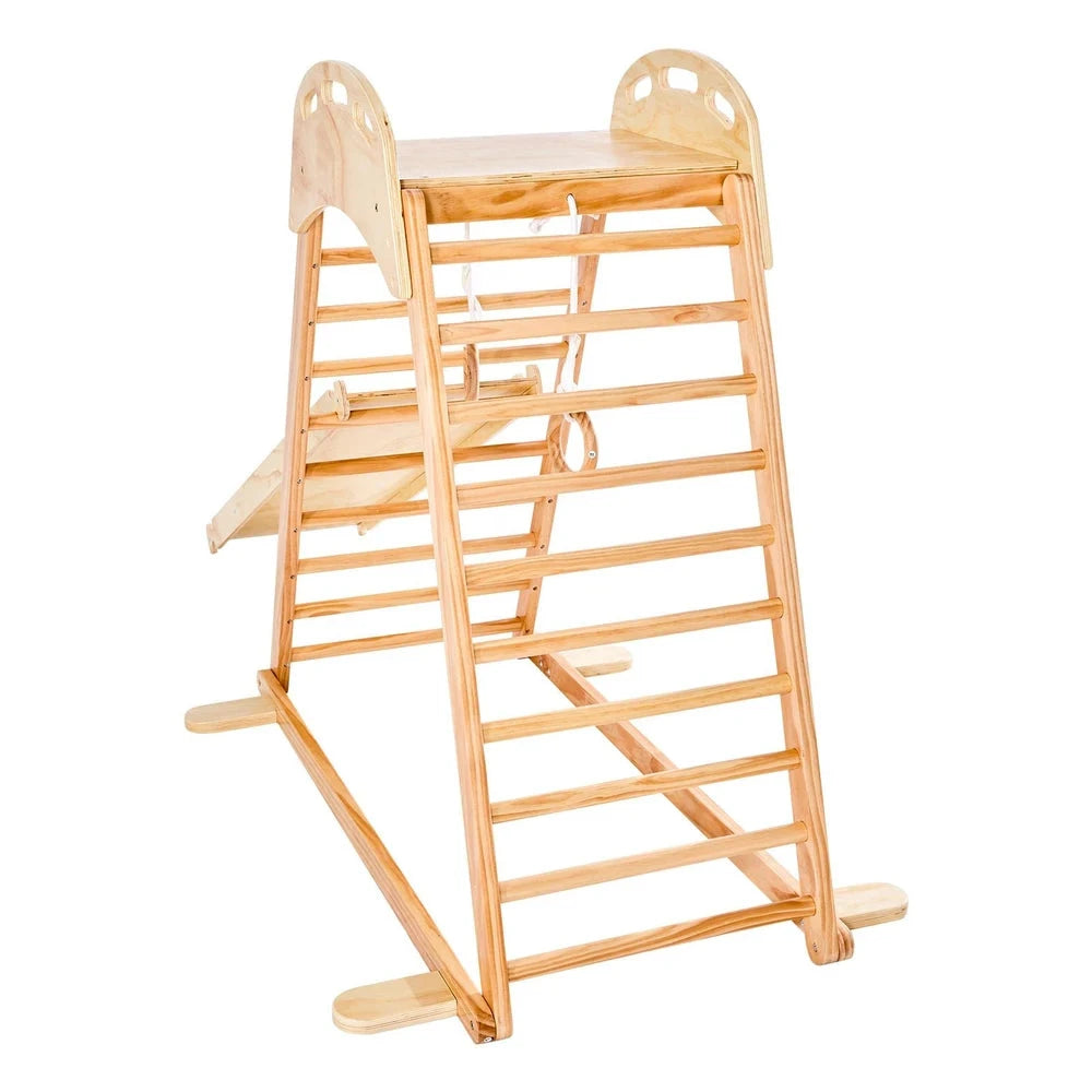 4-in-1 Wooden Montessori Jungle Gym – Indoor Climbing Playset for Toddlers