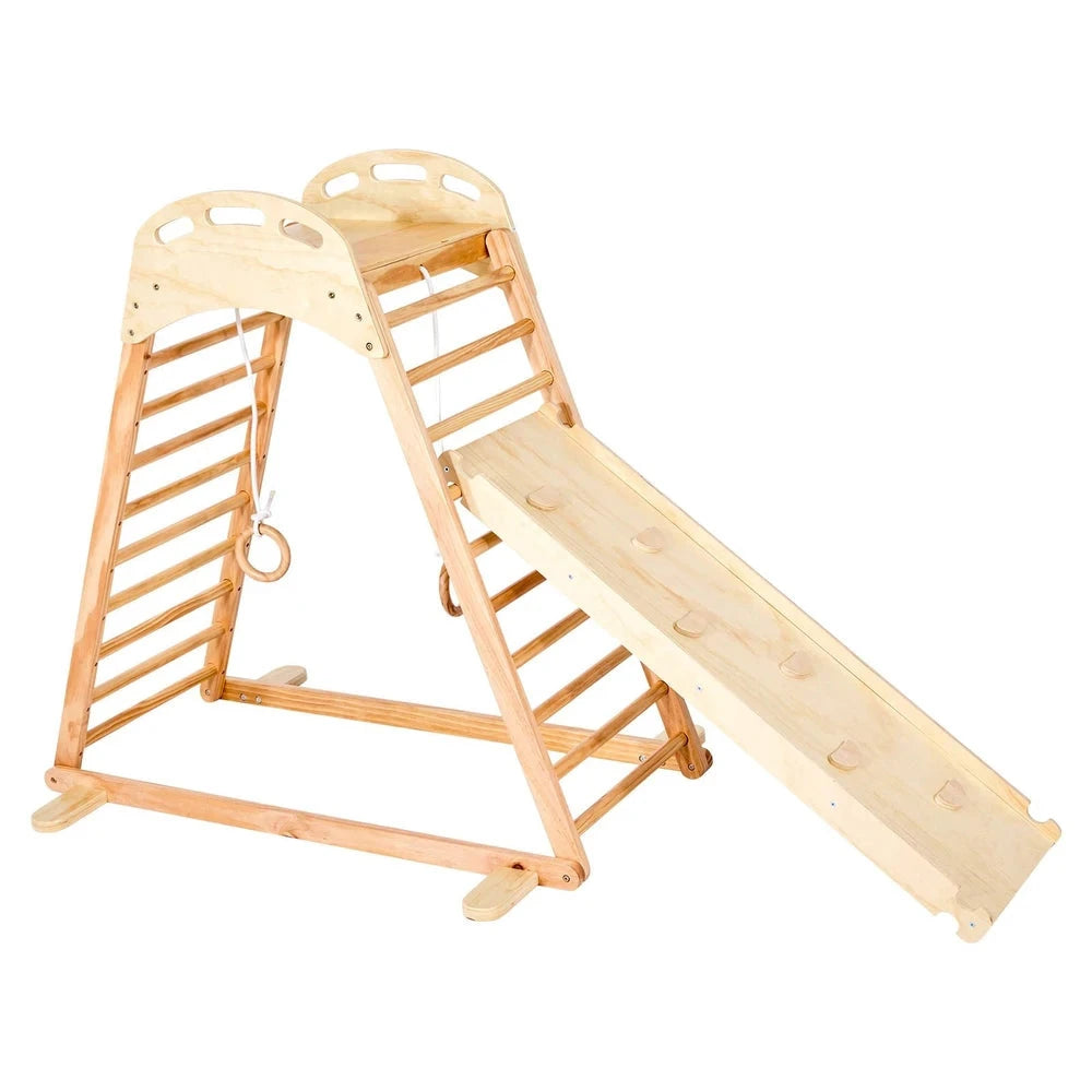 4-in-1 Wooden Montessori Jungle Gym – Indoor Climbing Playset for Toddlers