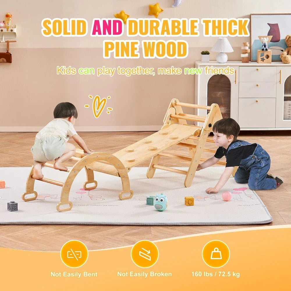 9-in-1 Wooden Montessori Jungle Gym – Pikler Climbing Set for Toddlers