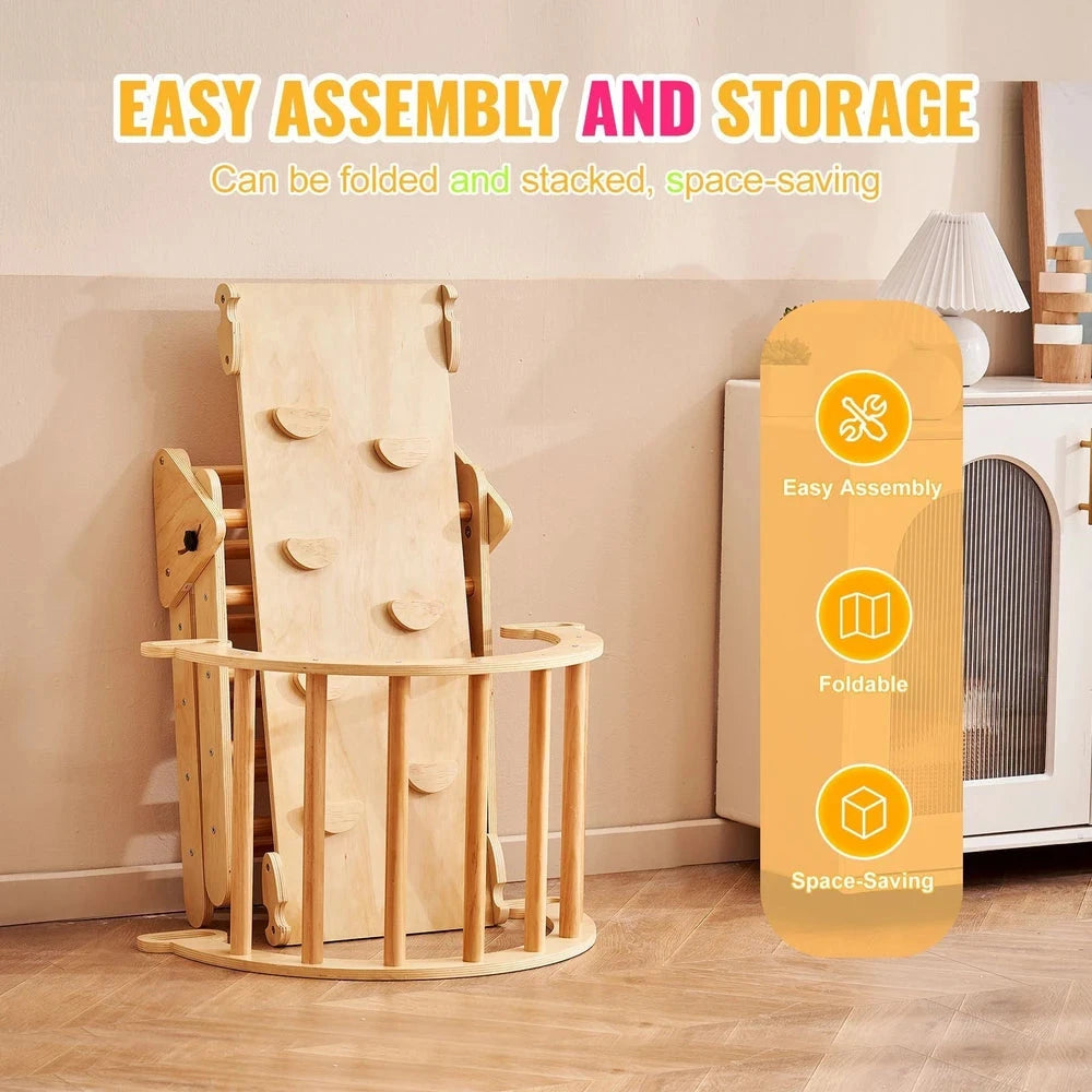 9-in-1 Wooden Montessori Jungle Gym – Pikler Climbing Set for Toddlers