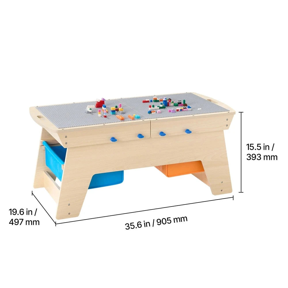Reversible Wooden Activity Table – Kids Play & Draw Table with Storage