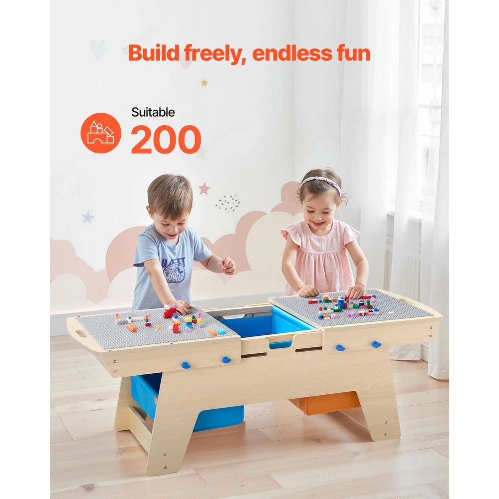 Reversible Wooden Activity Table – Kids Play & Draw Table with Storage