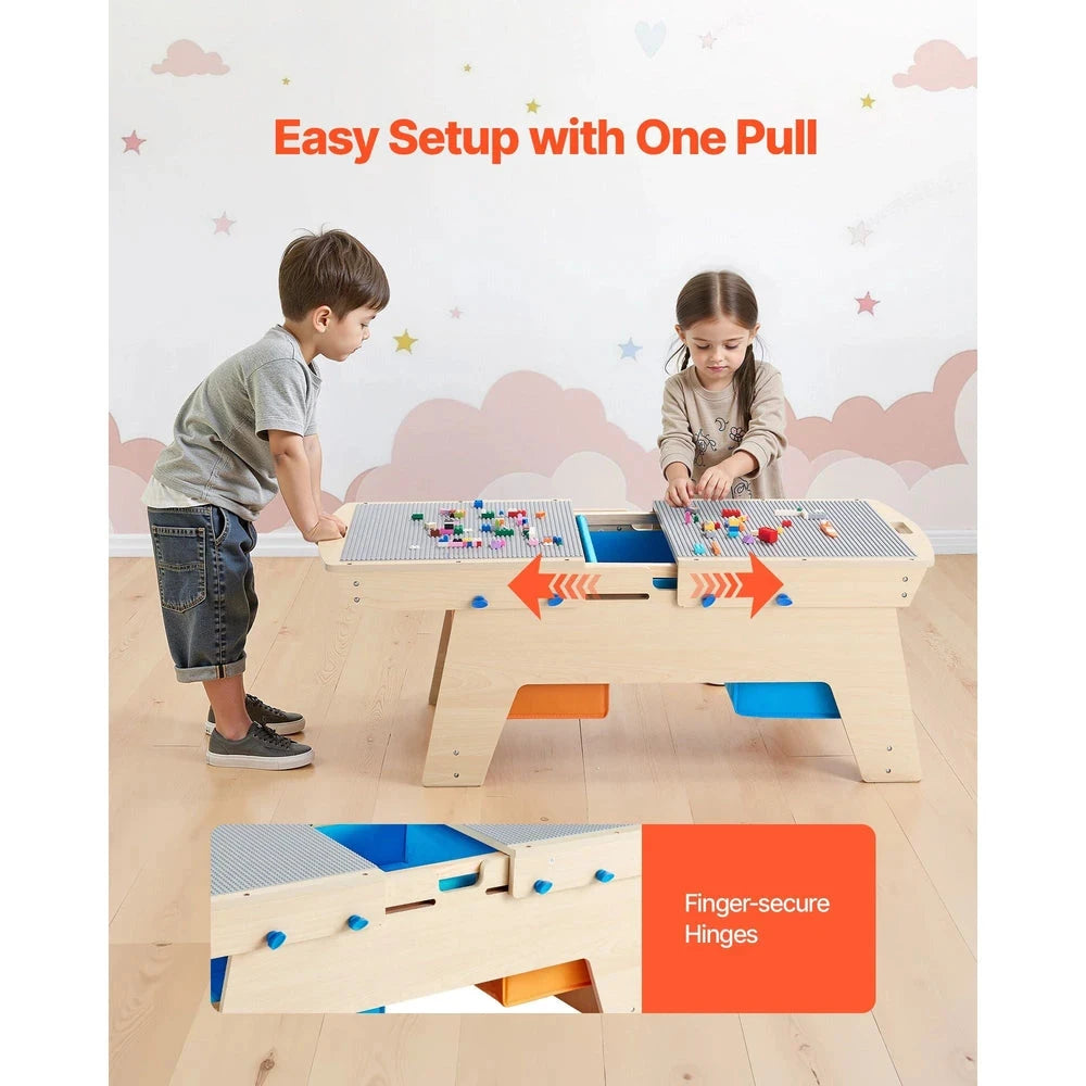 Reversible Wooden Activity Table – Kids Play & Draw Table with Storage