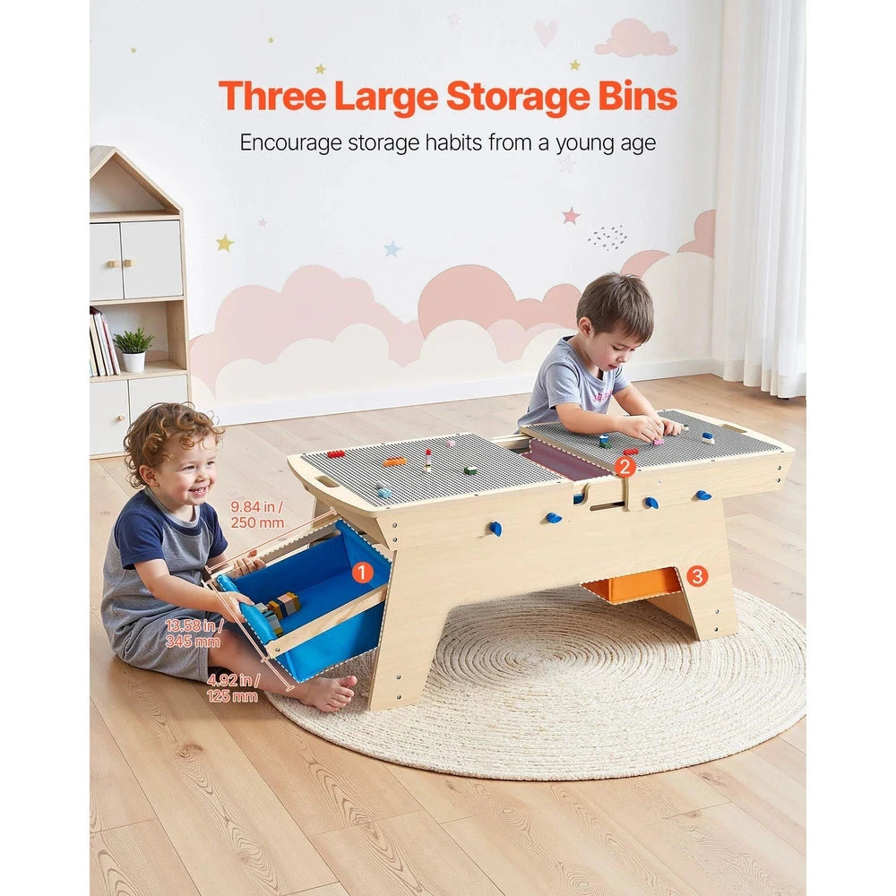 Reversible Wooden Activity Table – Kids Play & Draw Table with Storage