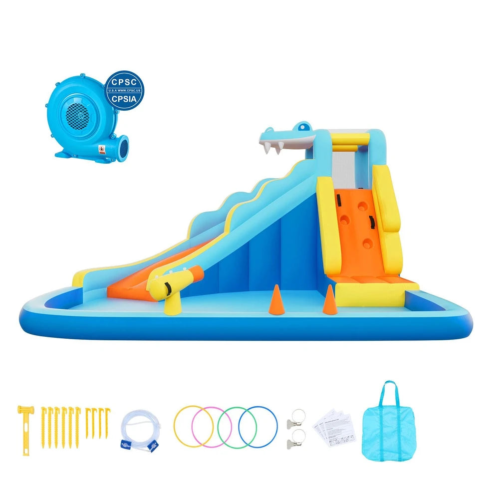 Inflatable Water Park Bounce House – Extra-Large Backyard Water Slide Playground (12x13x8)
