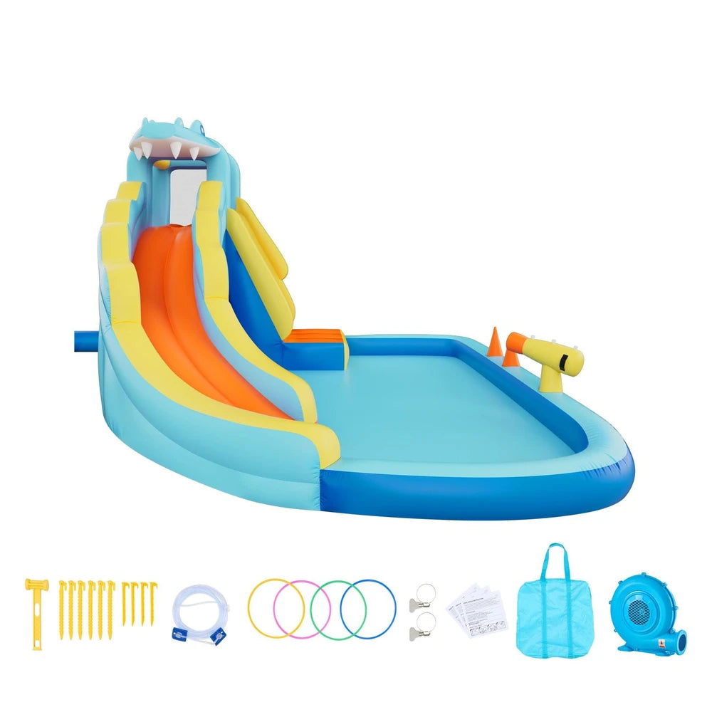 Inflatable Water Park Bounce House – Extra-Large Backyard Water Slide Playground (12x13x8)