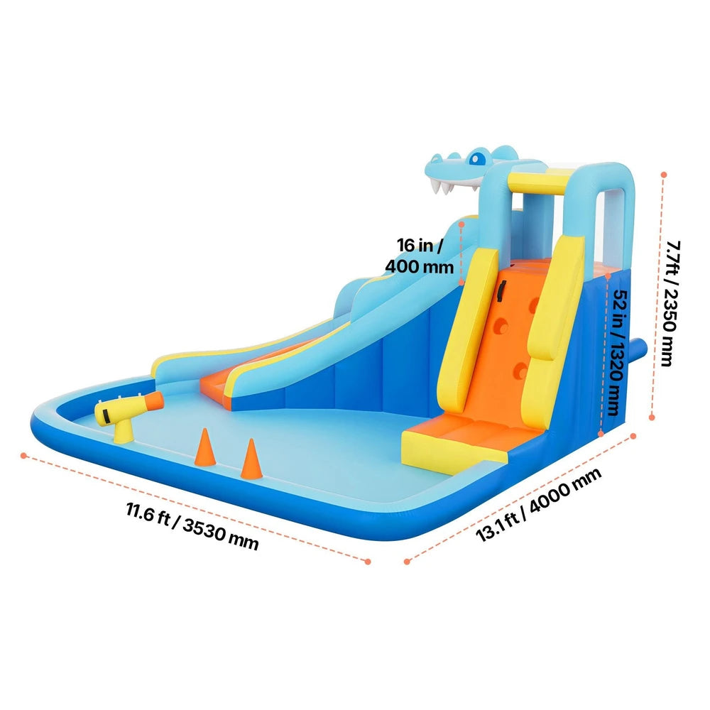 Inflatable Water Park Bounce House – Extra-Large Backyard Water Slide Playground (12x13x8)