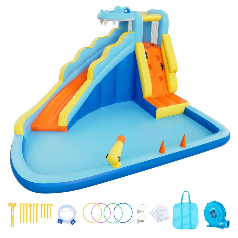 Inflatable Water Park Bounce House – Extra-Large Backyard Water Slide Playground (12x13x8)
