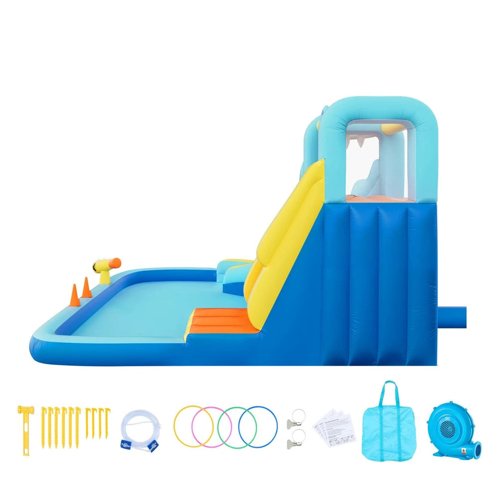 Inflatable Water Park Bounce House – Extra-Large Backyard Water Slide Playground (12x13x8)