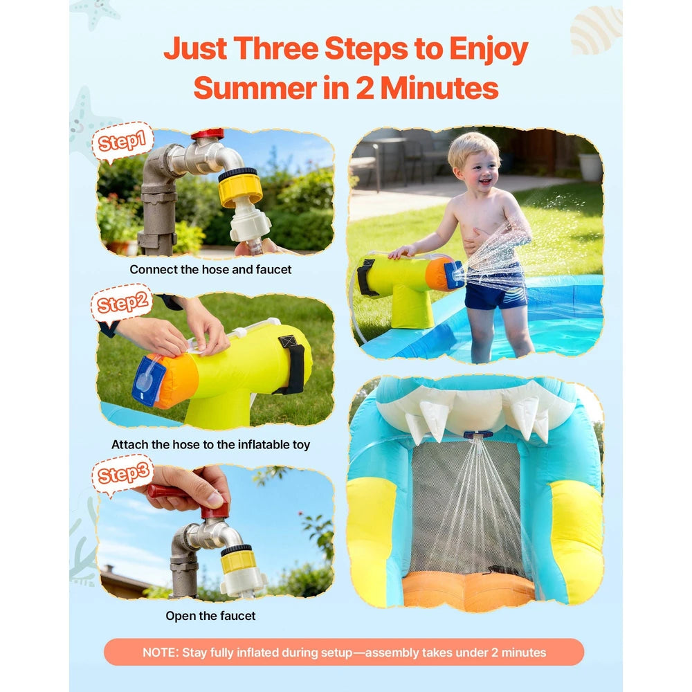 Inflatable Water Park Bounce House – Extra-Large Backyard Water Slide Playground (12x13x8)