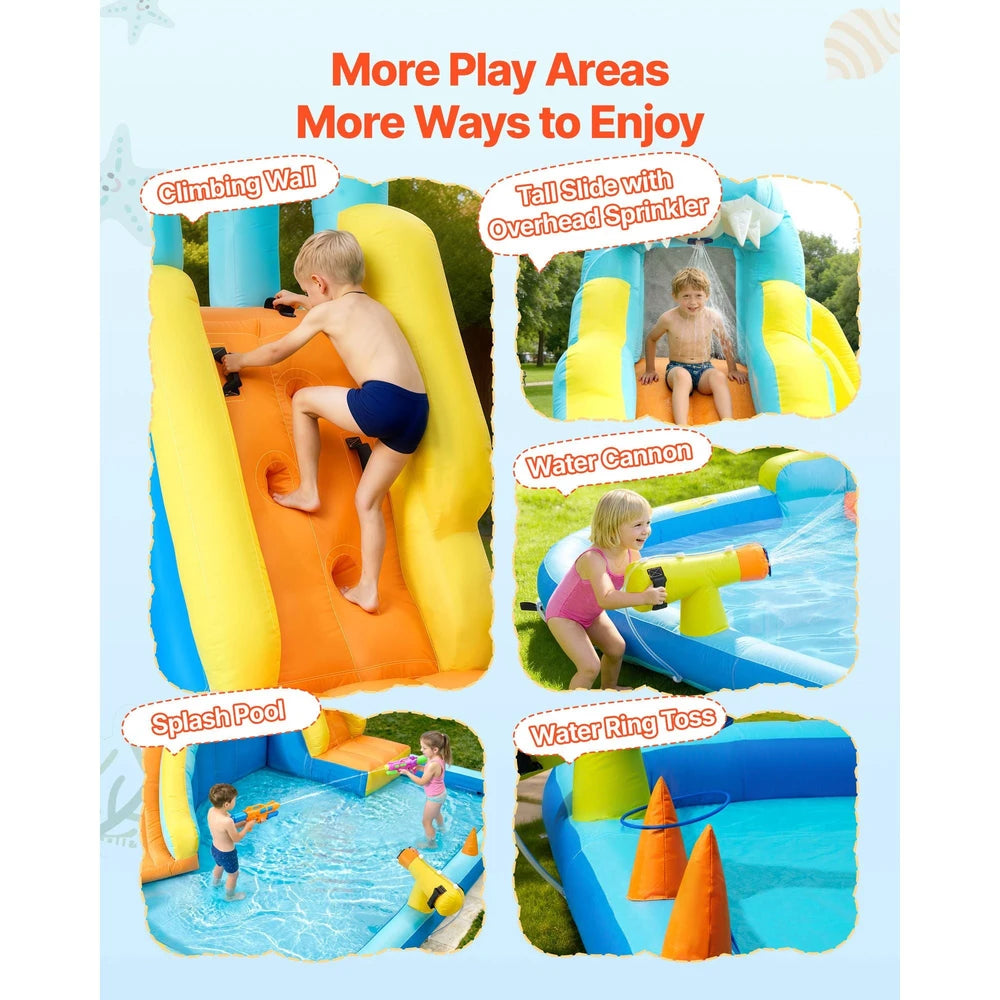 Inflatable Water Park Bounce House – Extra-Large Backyard Water Slide Playground (12x13x8)