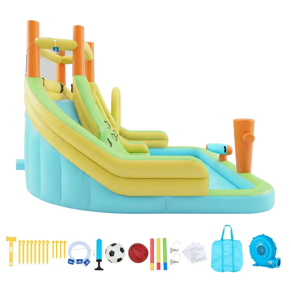 Inflatable Water Park Bounce House – Extra-Large Backyard Water Slide Playground (13x11x8)