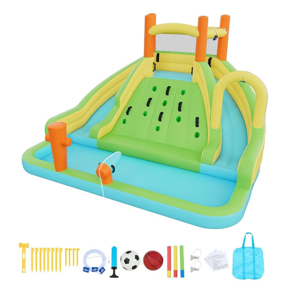 Inflatable Water Park Bounce House – Extra-Large Backyard Water Slide Playground (13x11x8)