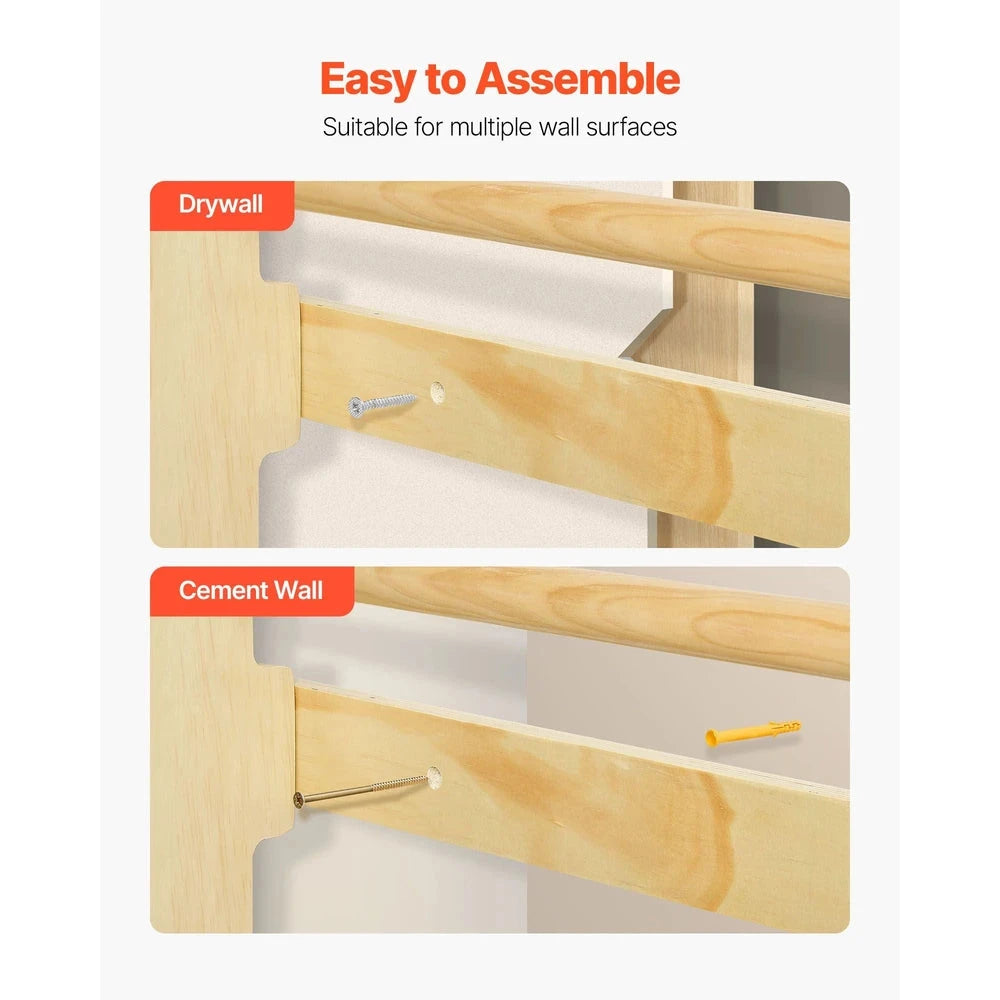 4-in-1 Swedish Ladder Wall Gym – Solid Wood Indoor Climbing Set for Kids