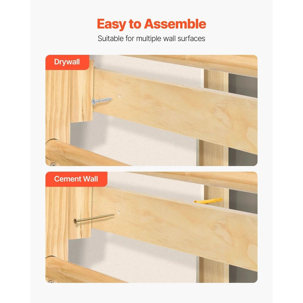 8-in-1 Swedish Ladder Wall Gym – Solid Wood Indoor Climbing Set for Kids