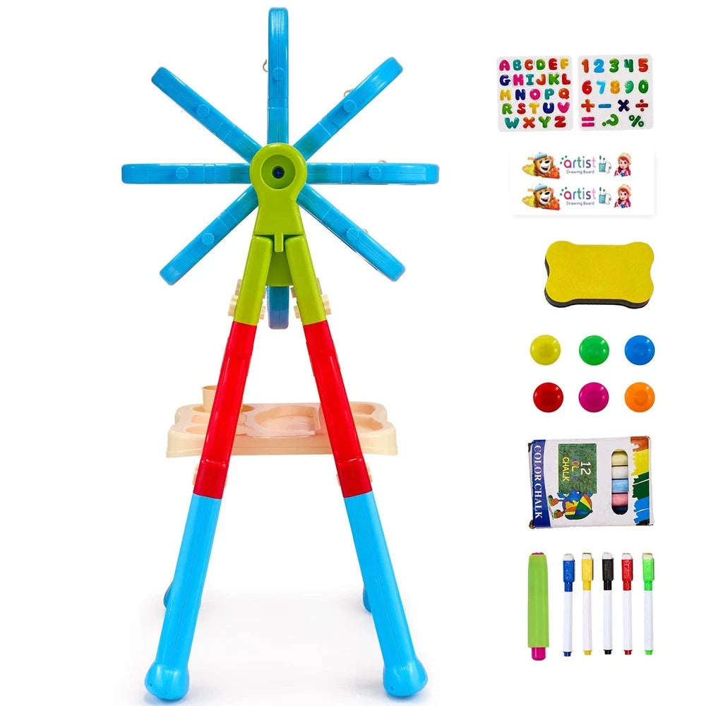 2-in-1 Double-Sided Art Easel – Adjustable Kids Easel with Chalkboard & Whiteboard
