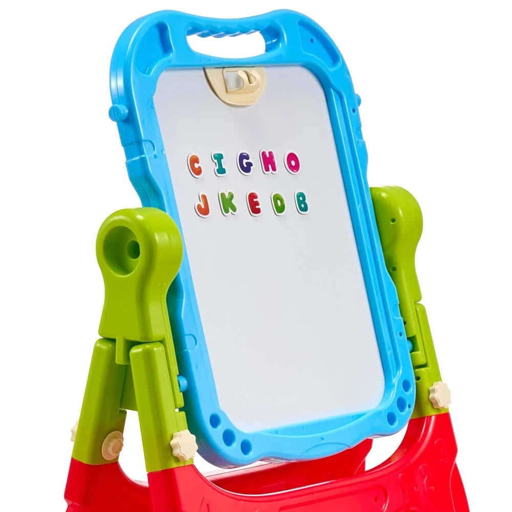 2-in-1 Double-Sided Art Easel – Adjustable Kids Easel with Chalkboard & Whiteboard