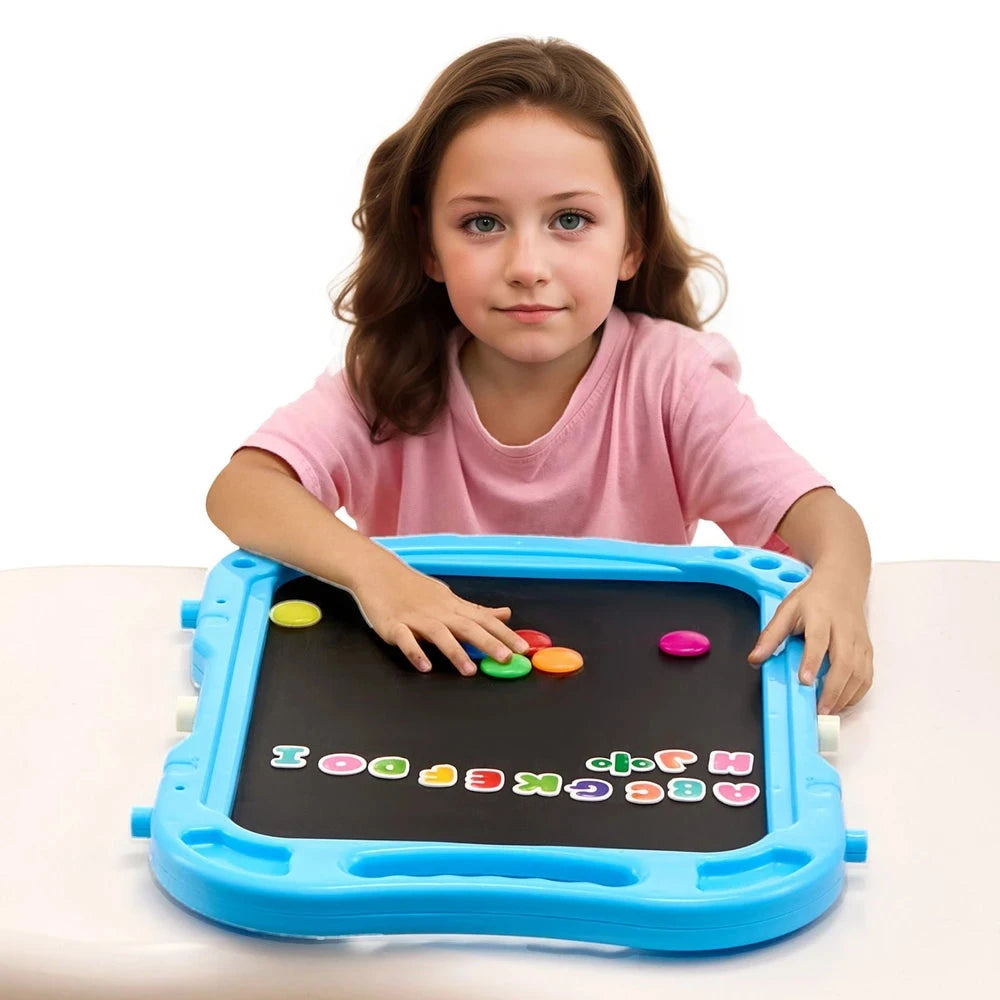 2-in-1 Double-Sided Art Easel – Adjustable Kids Easel with Chalkboard & Whiteboard
