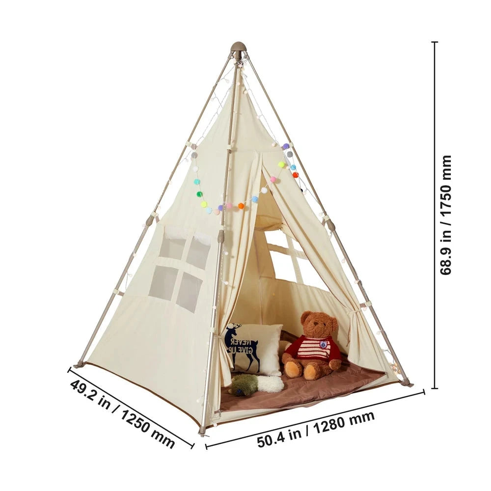 Foldable Kids Teepee Tent – Portable Indoor Playhouse for Toddlers