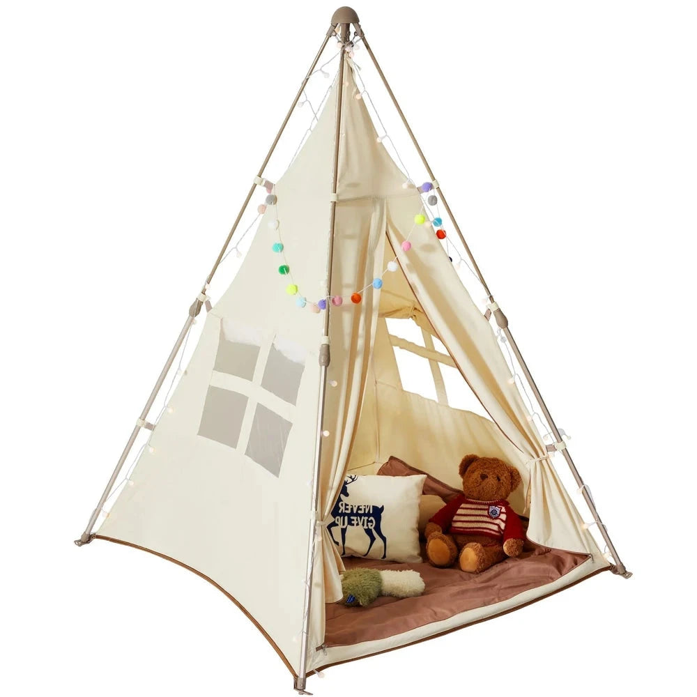 Foldable Kids Teepee Tent – Portable Indoor Playhouse for Toddlers