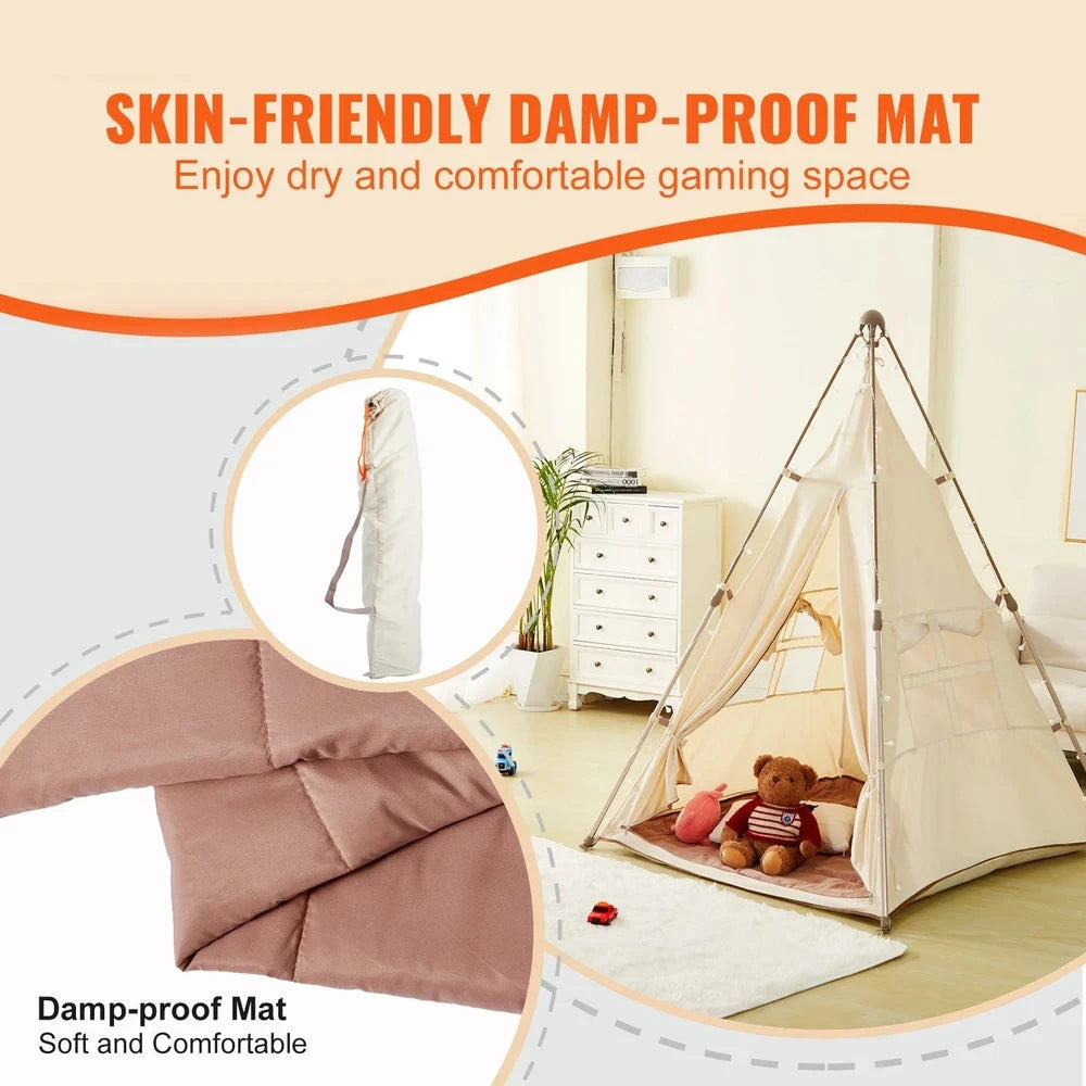 Foldable Kids Teepee Tent – Portable Indoor Playhouse for Toddlers