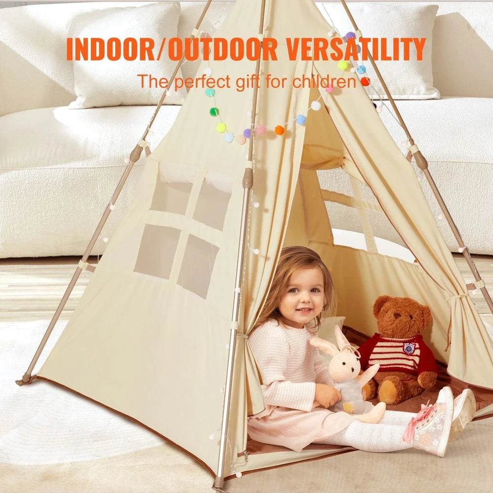 Foldable Kids Teepee Tent – Portable Indoor Playhouse for Toddlers