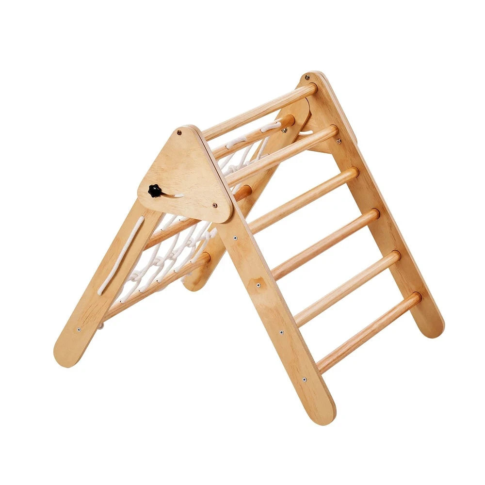 4-in-1 Wooden Montessori Jungle Gym – Foldable Pikler Triangle Climbing Set
