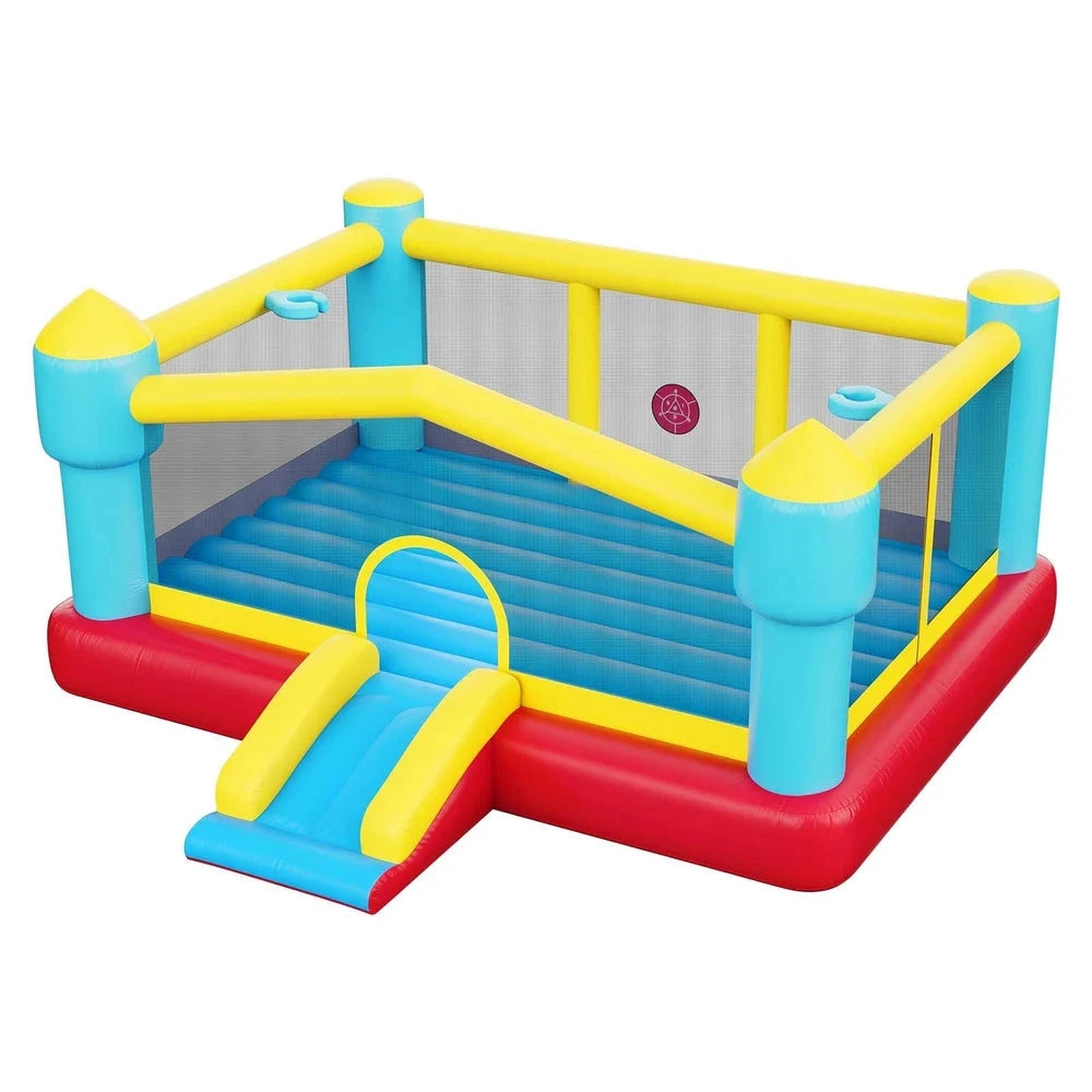 Inflatable Bounce House – Backyard Bouncer with Slide & Basketball Hoop